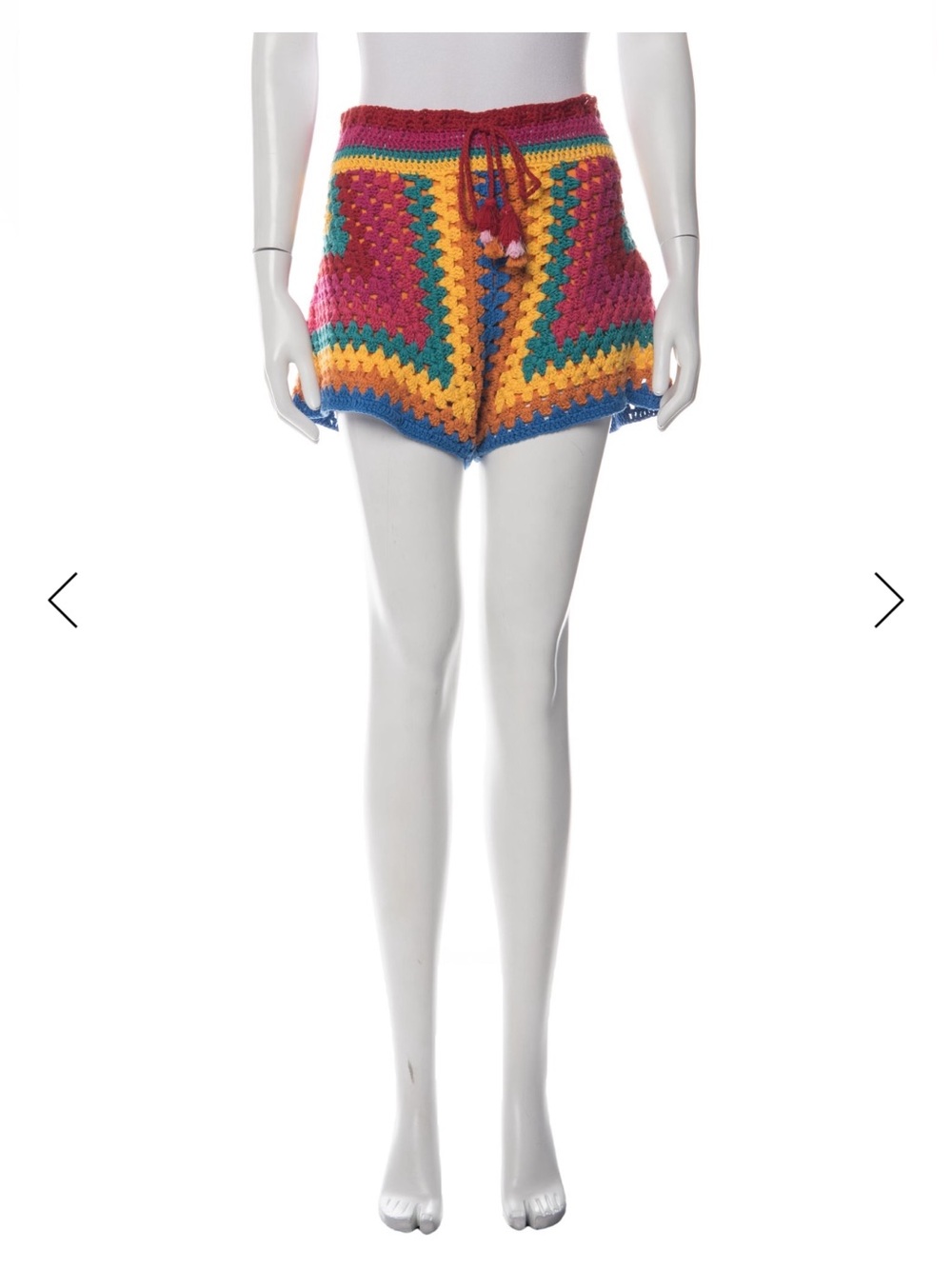 NWT FARM Rio Striped Scarf Crochet Shorts multi color  size small